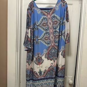Roz & Ali Blue Paisley Midi Dress